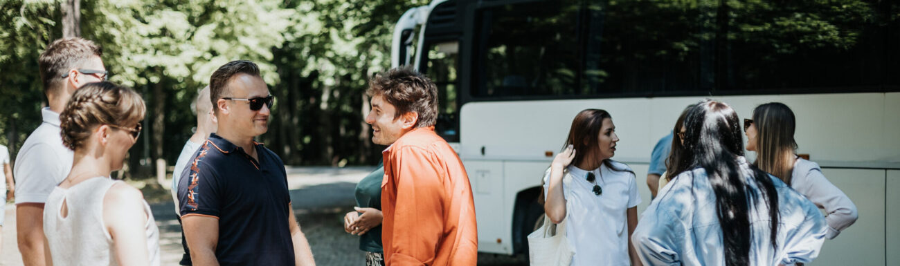 Bus for sporting events with group trips
